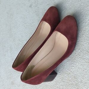 JCrew made in Italy burgundy suede pumps
